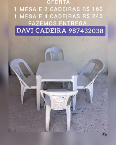 MESAS E CADEIRAS YZ 8M DE PLÁSTICO COZINHA 8Q DM ENTREGO HOJE HJ