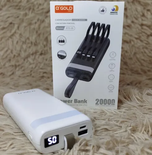 Carregador Portátil Power Bank 20000mAh Alpha Gold Pro