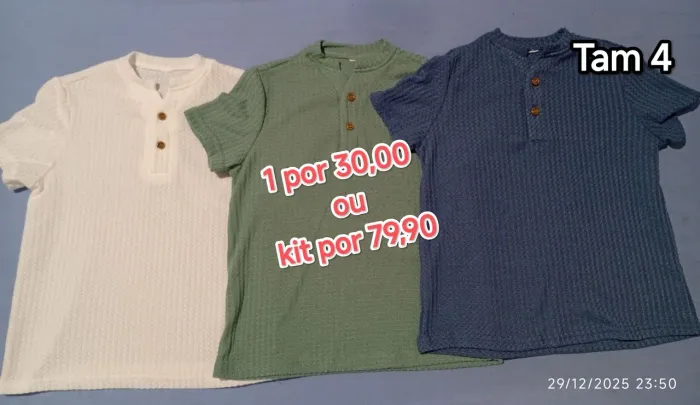 Camisa gola padre infantil