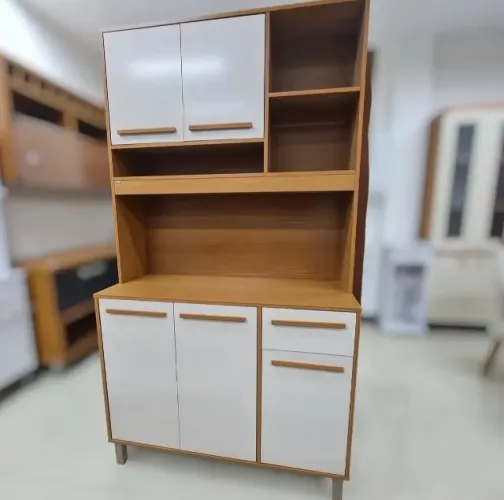 Armário Ametista 05 Portas 01 Gaveta Branco Larg.1.10m- Produto Novo Entrega Rápida