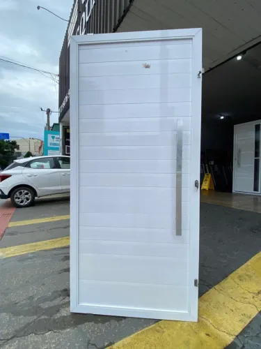 PORTA PIVOTANTE ALUMÍNIO BRANCO 2.10X1.20