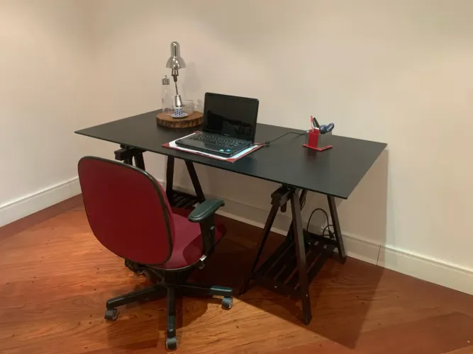 Mesa de Escritório Vidro Preta 1,60x80 (Apenas a mesa)