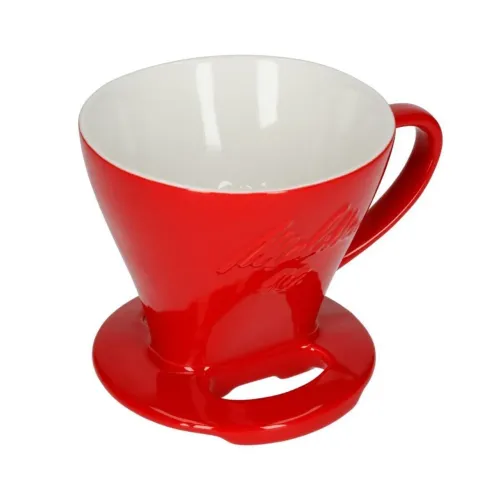 Suporte coador Melitta 102 de porcelana - Vermelho