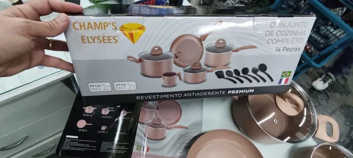 Conjunto de panelas de Cozinha 14 Peças Champ's Elysées Antiaderente