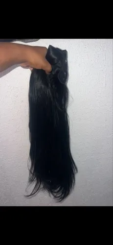 Cabelo humano tic tac 170 gramas 70 centímetros preto 