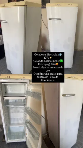 Electrolux 127v possui algumas marcas de uso , gelando normalmente.