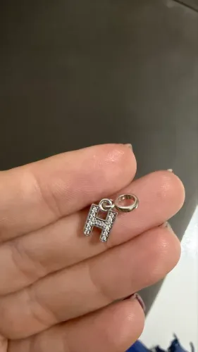 Berloque letra ?H? Vivara Prata com Zircônias