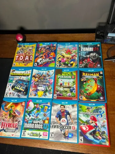 Lote 12 Jogos Wii U Originais - Mario Party 10, Captain Toad, Smash, Splatoon