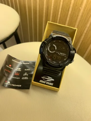 Relógio Mormaii Original Digital 10ATM Preto - Completo na Caixa 