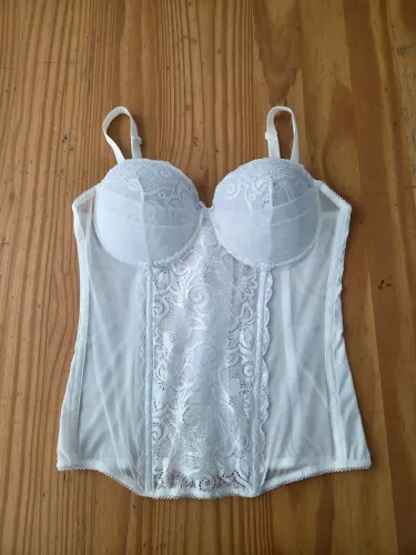 corset renda branca valfrance tamanho 46