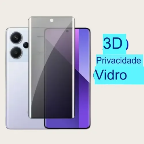 Pelicula de Vidro Temperado 3D Curvo Privacidade Anti-Espiao para Redmi Note 13 versões