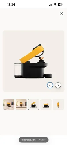 Máquina de cafe vertuo pop amarelo manga