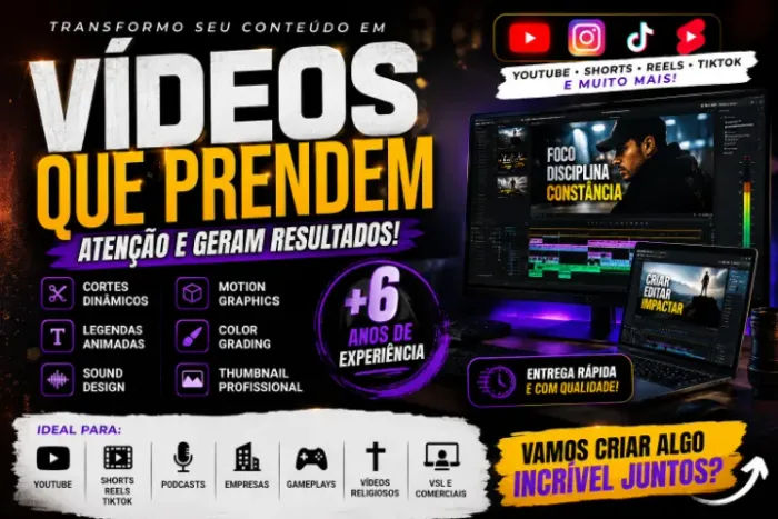 Editor de Vídeo Profissional | YouTube, Shorts, Reels, TikTok e Motion