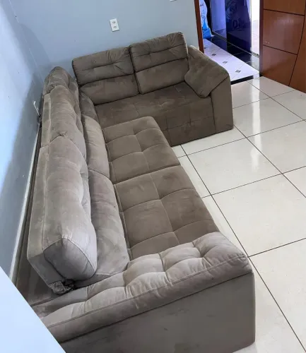 Sofá Retrátil e Reclinável de Canto em L - Vira Cama | Super Confortável