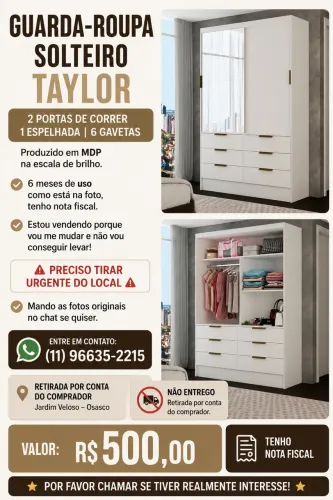 Guarda roupa solteiro