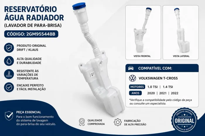 Reservatório De Água Do Limpador De Para-brisa VW T-cross 2020/2023