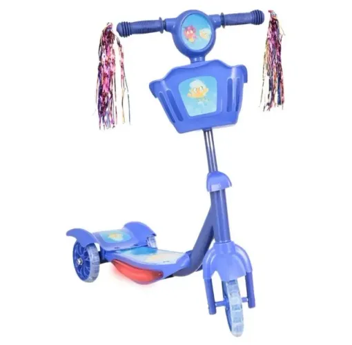 Patinete infantil com led, som e cestinha