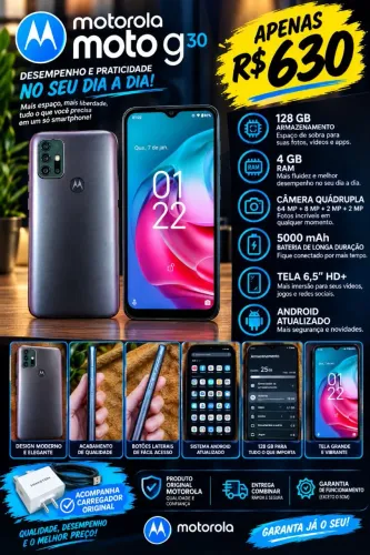 Motorola Moto G30 128GB Dual Chip - Smartphone