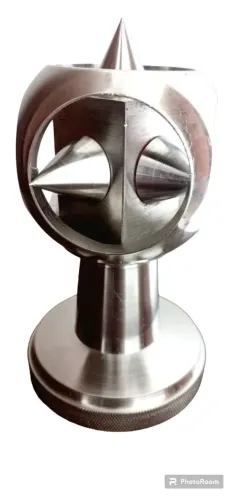 Escultura Senai bronze com banho de níquel 5 pontas cônicas 2,5 quilos