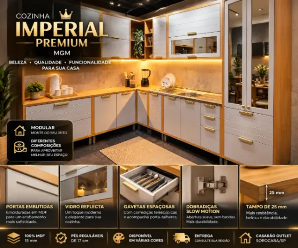 ? COZINHA IMPERIAL PREMIUM MGM ? SOFISTICAÇÃO EM CADA DETALHE! ?