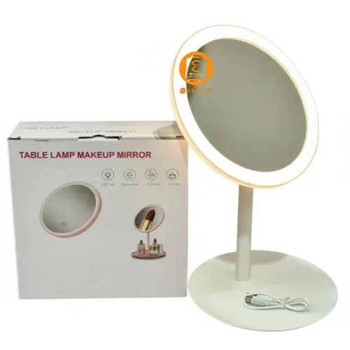 Espelho com Iluminação LED, botão touch-screen Recarregável para Maquiagem