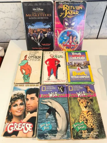  Coleção de fitas VHS vintage de filmes e documentários populares- usado 