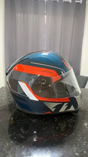 Capacete X11 Revo Pro Eleven (Óculos Solar) - Azul/Vermelho/Branco