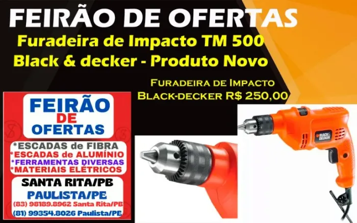 Furadeira impacto TM500 220V Black+Decker mandril 10mm