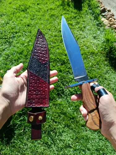 Faca Bowie Artesanal Com Bainha