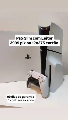 Ps5 slim com leitor 90 dias de garantia