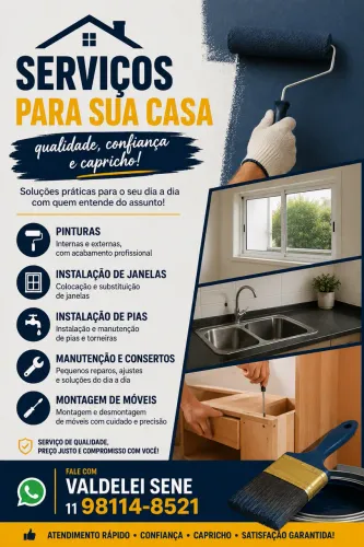 Serviços de obra, manutenção, pintura, montagem?
