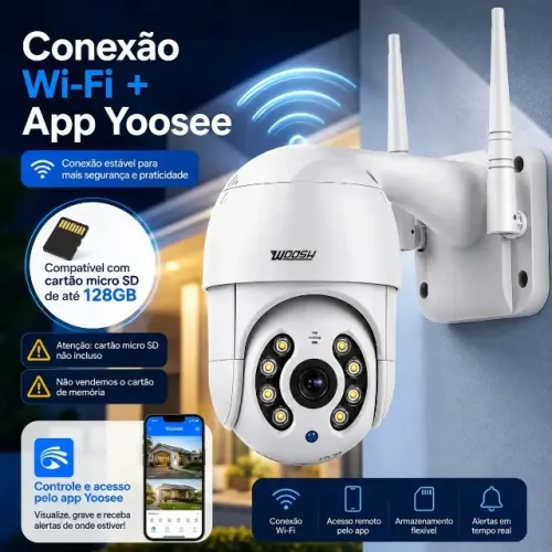 Câmera de Segurança Ip A8 Externa/Interna Rastreamento Prova D'água (YOOSEE) FRETE GRATIS
