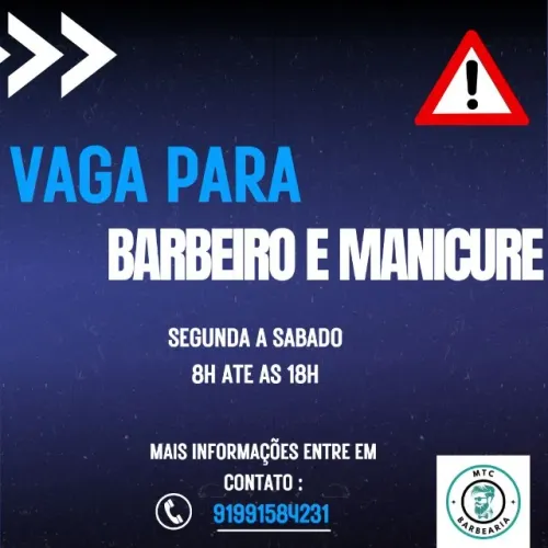 Vaga para barbeiro e manicure