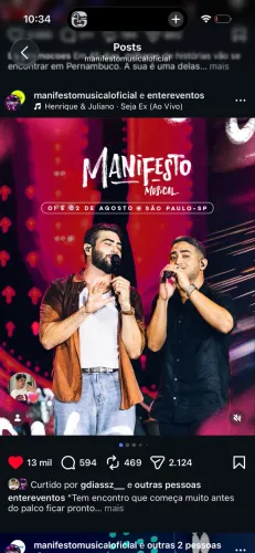Camiseta Henrique e Juliano Manifesto Musical