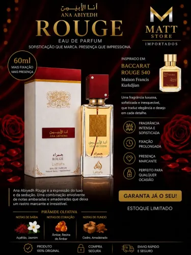 Perfume Ana Abiyedh Rouge Lattafa 60ml Eau de Parfum