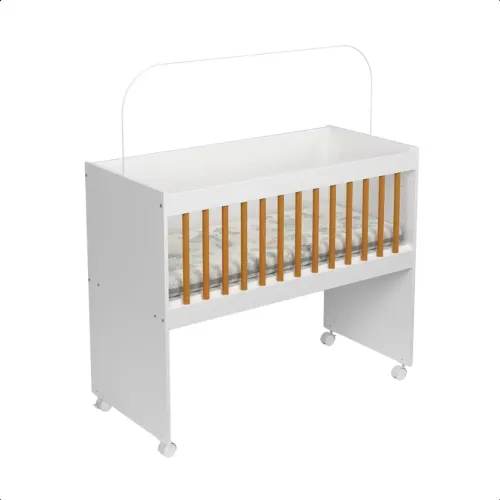 Mini berço Moisés 5 em 1, com suporte para mosquiteiro e colchão incluso.