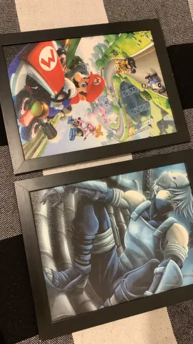 Quadros Geek Mário e Kakashi