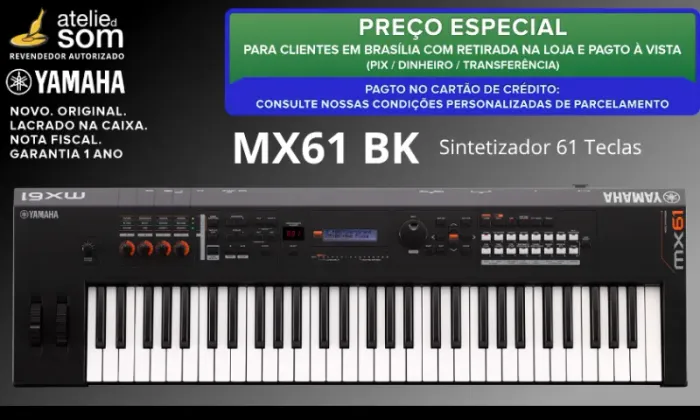 MX61 BK Yamaha Sintetizador 61 teclas Original Novo Garantia 1 ano