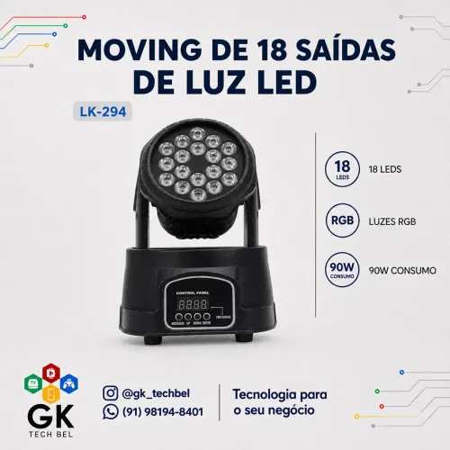 Moving Head 18 LED RGB (entrega gratis)