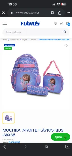 Kit Mochila Escolar Infantil Flávio?s Kids Novo - Mochila + Lancheira + Estojo