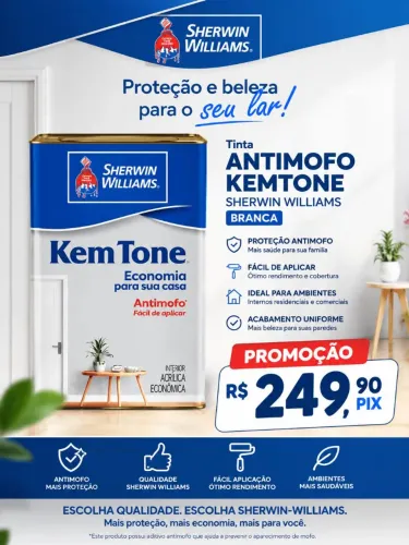 Tinta ACRÍLICA ANTIMOFO KEMTONE SHERWIN Williams Bairro Cidade nova BH 