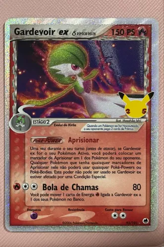 Carta Pokémon Gardevoir ex 25 anos