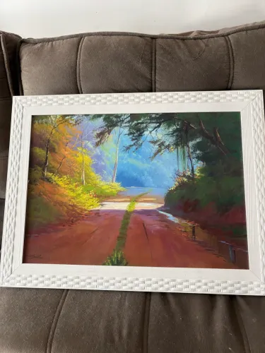 Quadro pintado a óleo paisagem