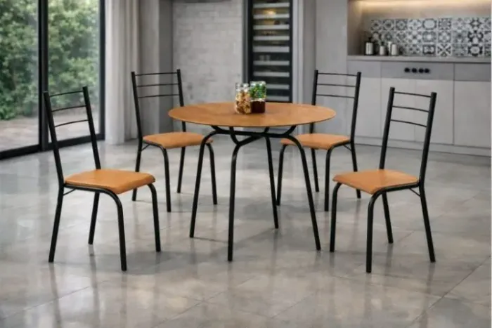 Novidade em estoque!! Mesa Tubular Circular Inovare + Cadeiras Belize 90x90m