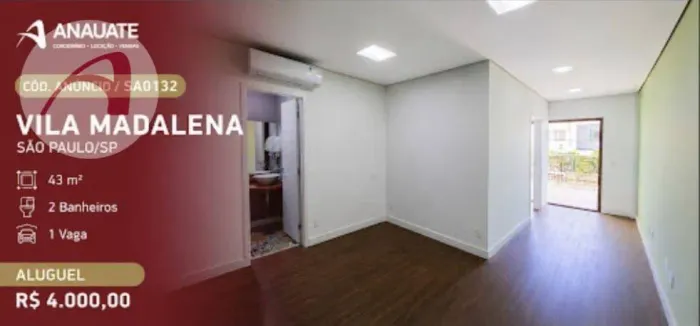 SALA COM 43 M² SITUADA NO PISO TÉRREO PARA LOCAÇÃO - VILA MADALENA/SP