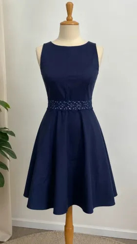 Vestido Feminino Azul-Marinho Novo