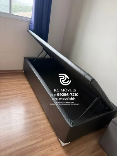 Cama Box Baú Solteiro 88x1,88 Blindado com Pistão a Gás Promoção