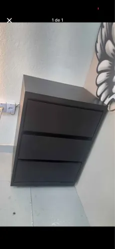 Gaveteiro Preto MDF 