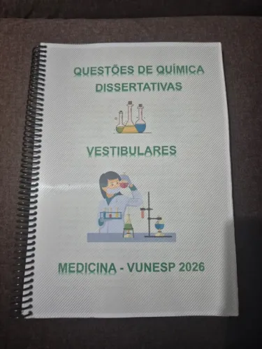 Apostila com todas questões de Química DISSERTATIVAS RESOLVIDAS  Vunesp 2026-1