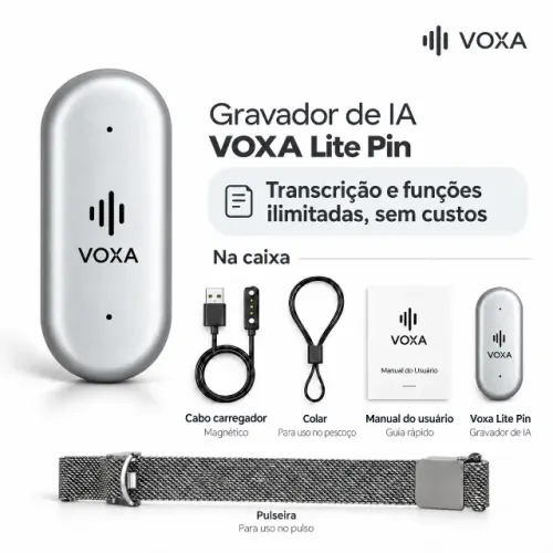Voxa Lite Pin Gravador De Voz Com IA ChatGPT Portátil Ia Plaud Pin Similar 64